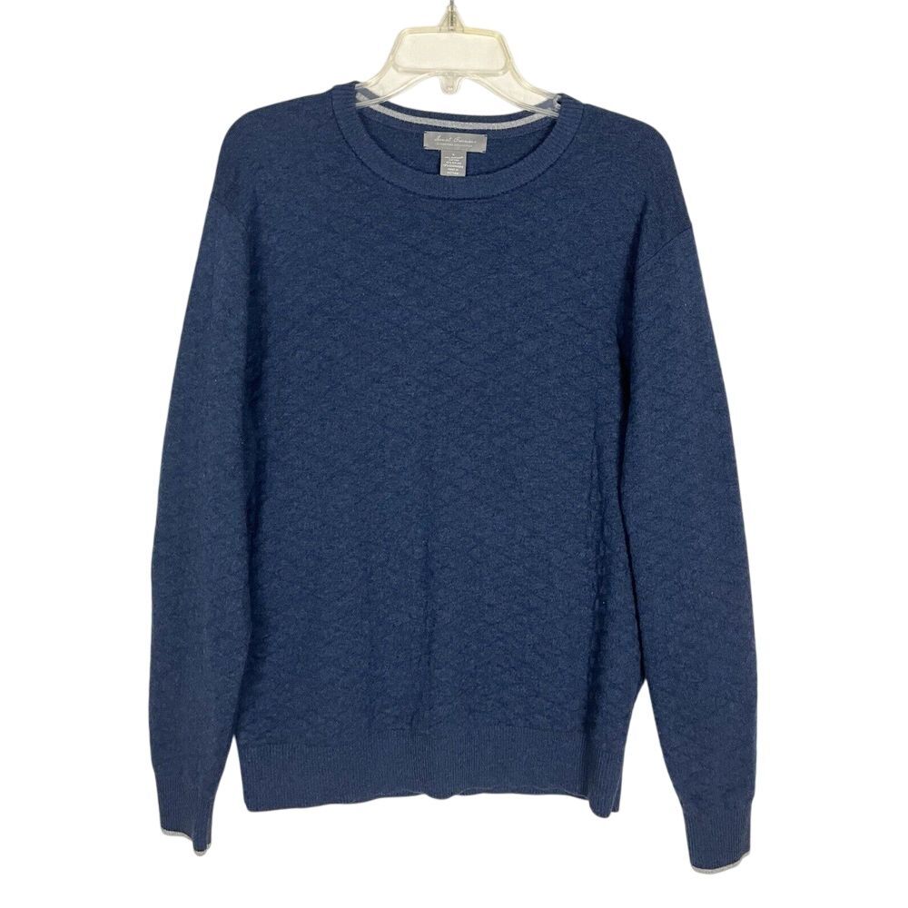 Daniel Cremieux Signature Collection Crewneck Pullover L Long Sleeve Blue Cotton